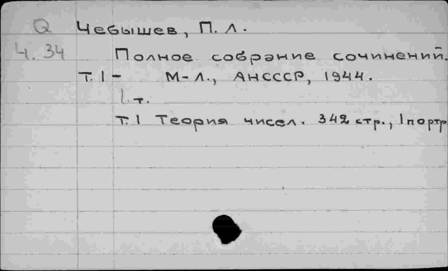 ﻿>ышев , П. Л -
Полное собрание сочинении
М- Л,у АНСССР,
Ьнг. _	.............
ТТ 1 Т еор УЛ®1 Н ил се» А 1	3	% С.Т р. ! I ПО р-Г|=